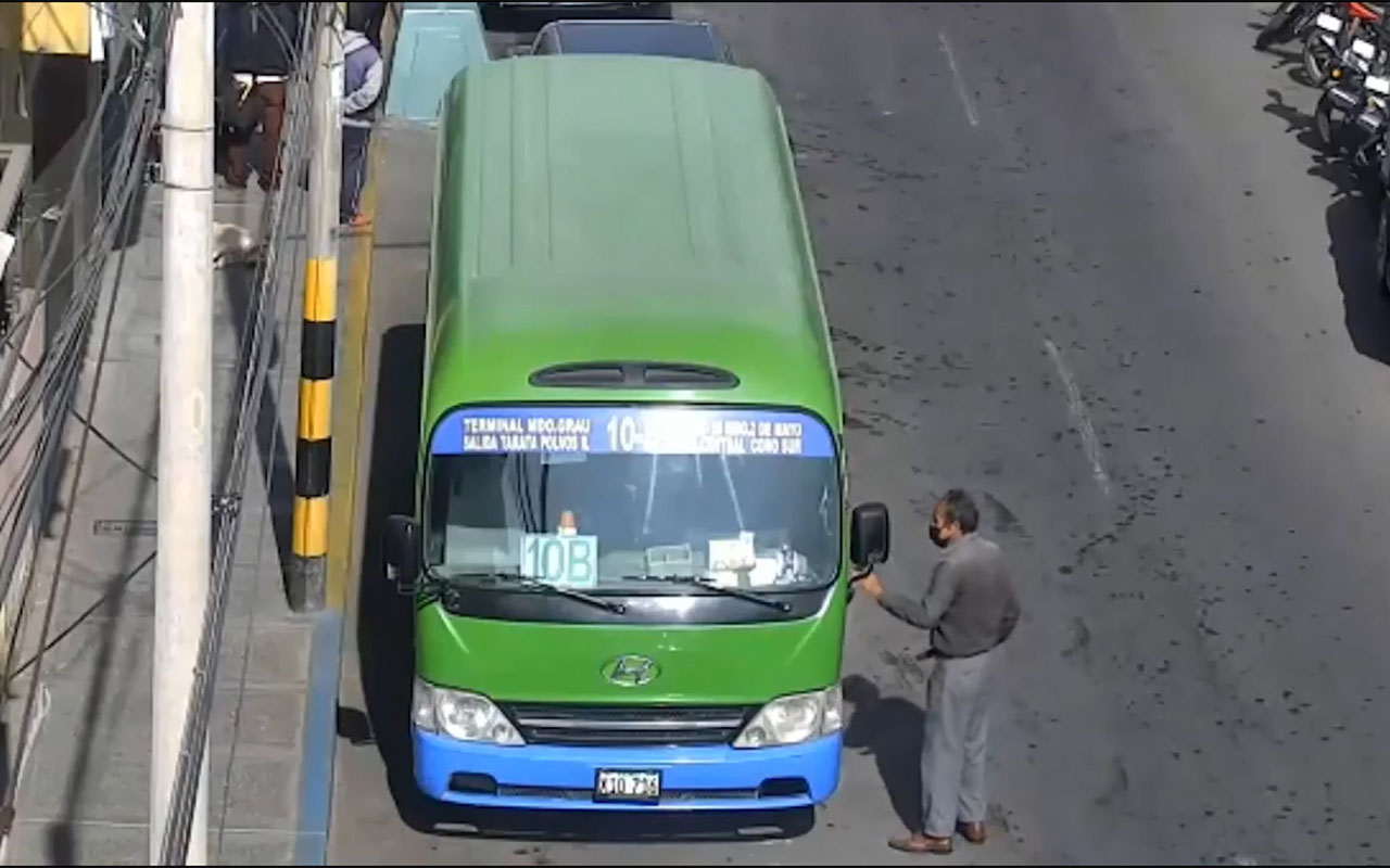 Cámaras de seguridad de Tacna facilitaron captura de un ladrón de minibús