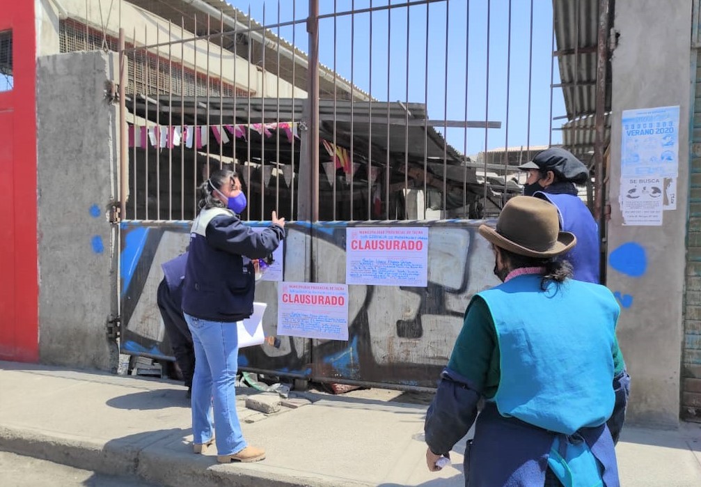 Municipalidad provincial de Tacna clausuró el mercado Santa Susana por ser informal